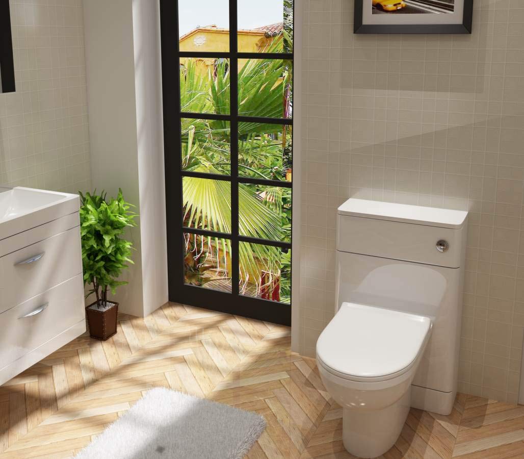 VeeBath Cyrenne Floor Standing WC Back to Wall BTW Toilet Cabinet with Open Access Cistern Unit