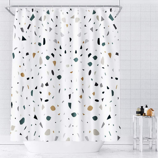AceList Shower Curtain 180x200 cm, Anti-Mould Bath Curtain, Waterproof, Washable, Weighted Hem with 12 Shower Curtain Rings