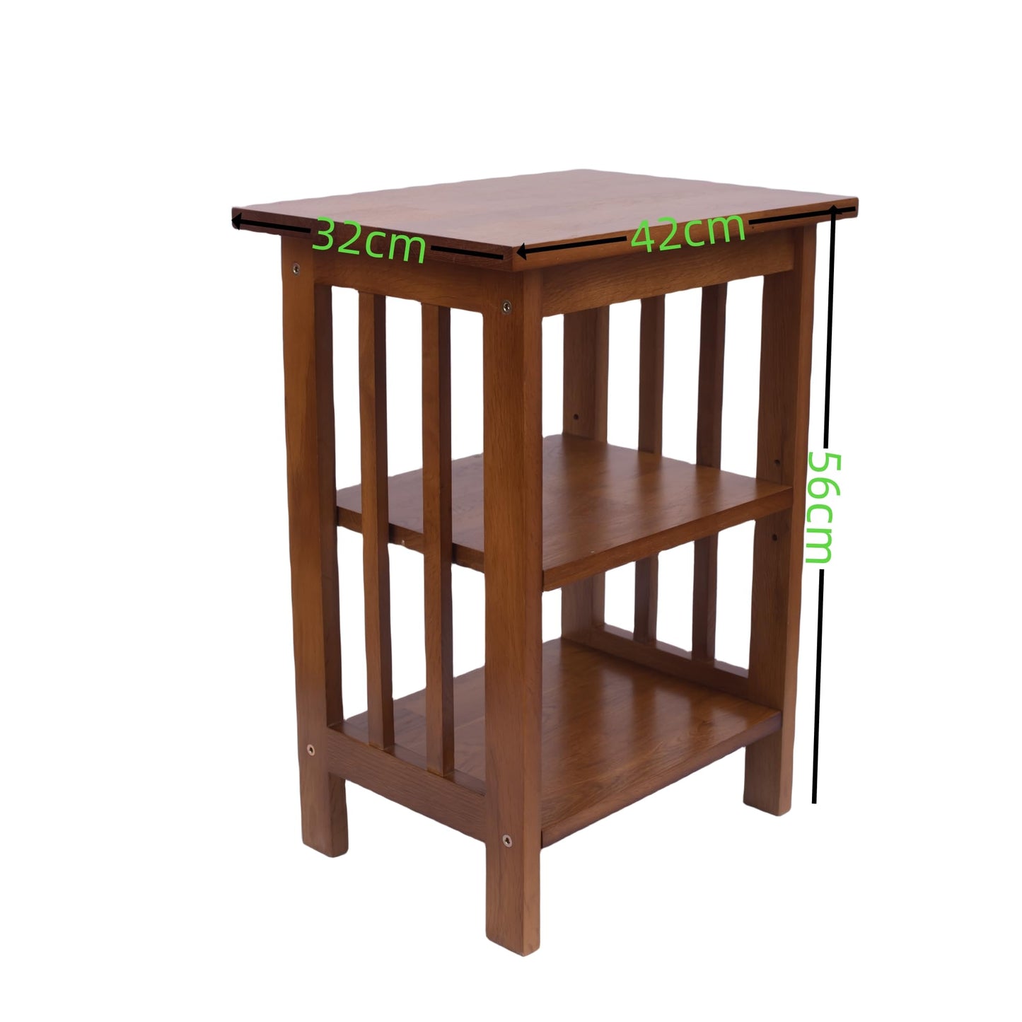 Kemtpase 3-Tier Side End Table Oak Wooden Small Bedside Table Slim Narrow Nightstand Small Spaces for Living Room, Bedroom