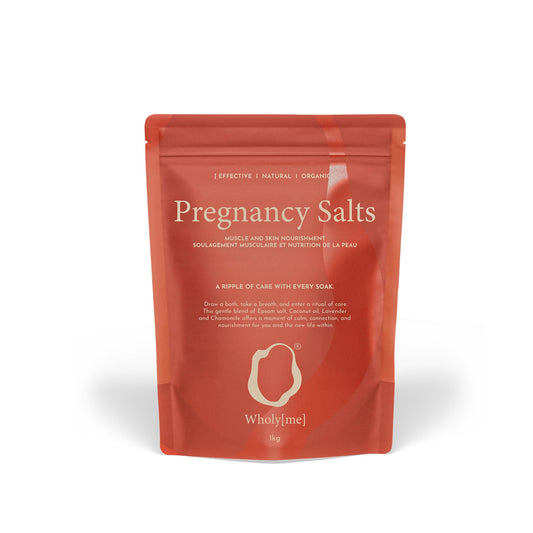 WholyMe Pregnancy Bath Salts - Epsom Salt for mothers-to-be. Eases muscular tension & irritated skin. Promotes skin elasticity (anti-stretch marks).