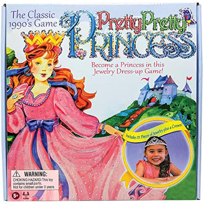 Pretty, Pretty, Princess with 1990's Artwork by Winning Moves Games USA, a Delightful Jewelry Dress-Up Game for 2-4 Players, Ages 5 and Up (1222)