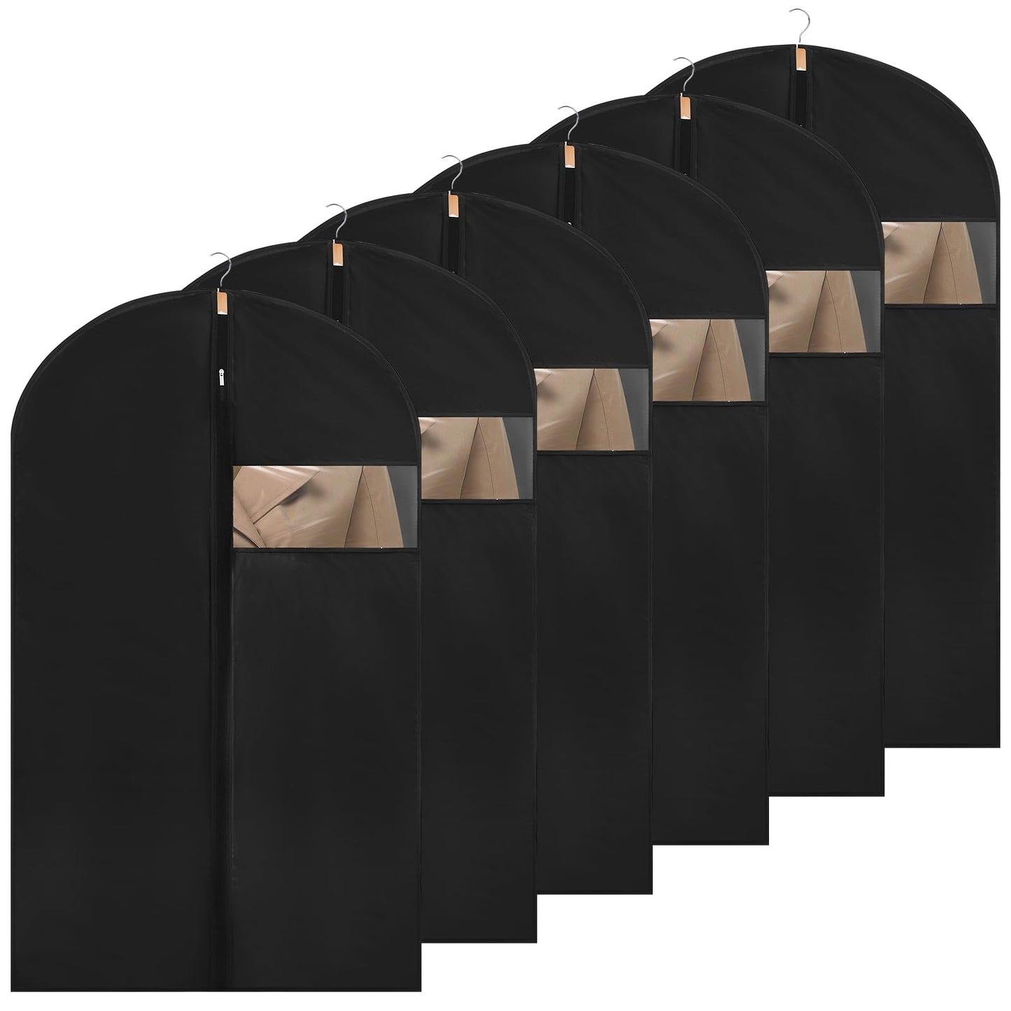 6 Pack Suit Bags PEVA Garment Bags Clothes Covers Suit Protector 60cm*100cm