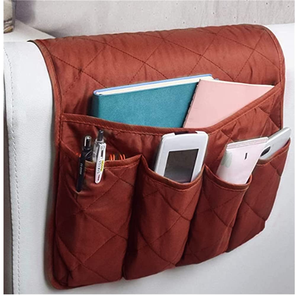 Bkrdty Armrest Storage Organizer Anti-Slip Sofa Couch Chair Armrest Organizer 90 * 33cm 5 pockets Couch Chair Organizer Holder for TV Remote Control
