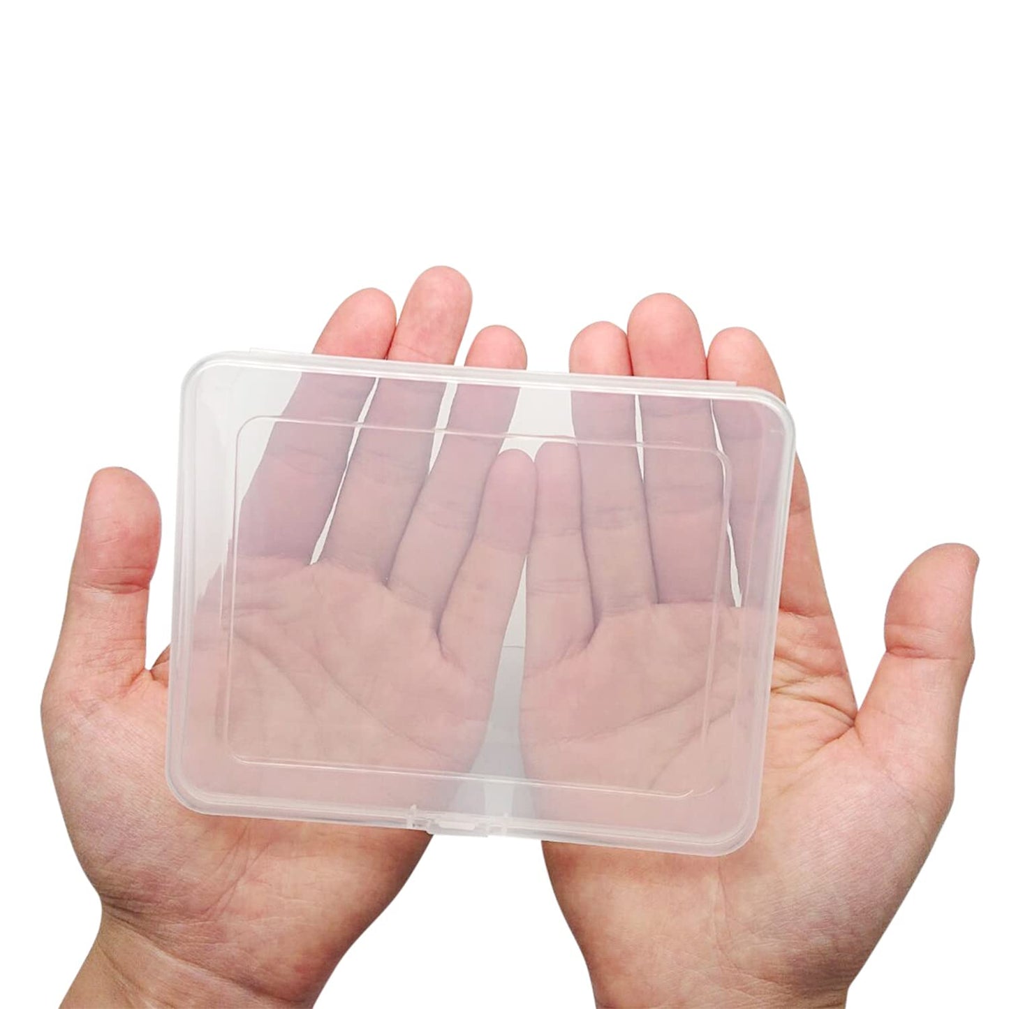 Goiio 12 Pcs Mini Plastic Storage Containers Box with Lid, 5x4x1.3 Inches Clear Rectangle Box for Collecting Small Items, Beads, Game Pieces