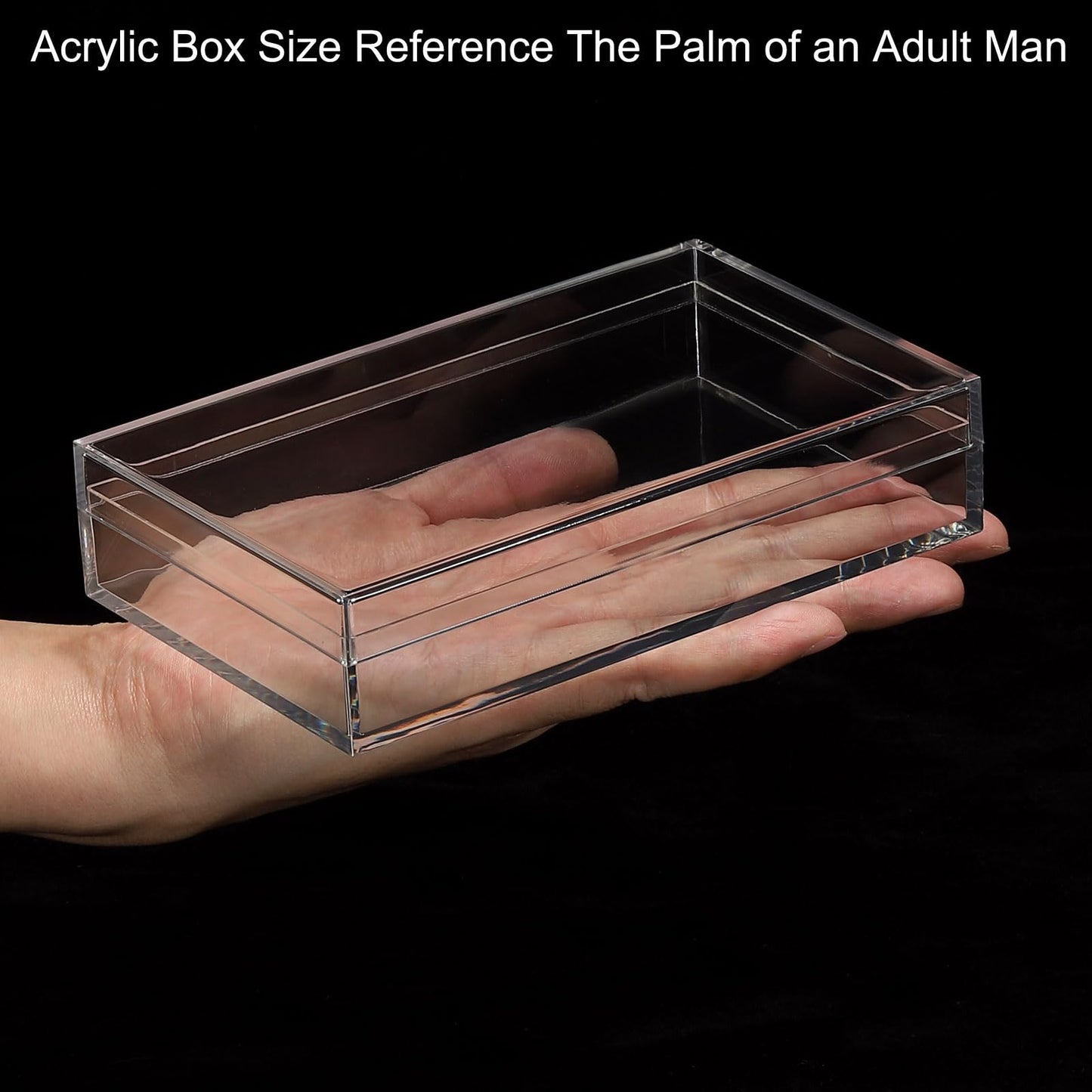 PATIKIL Acrylic Box with Lid 6.3" x 3.94" x 1.38", Clear Acrylic Display Boxes Plastic Square Cube Containers Storage Organizer for Candy Tiny