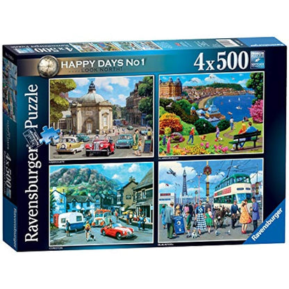 Ravensburger Happy Days Collection No.1 Look North 4x 500 Piece Jigsaw Puzzle for Adults and Kids Age 10 Years Up