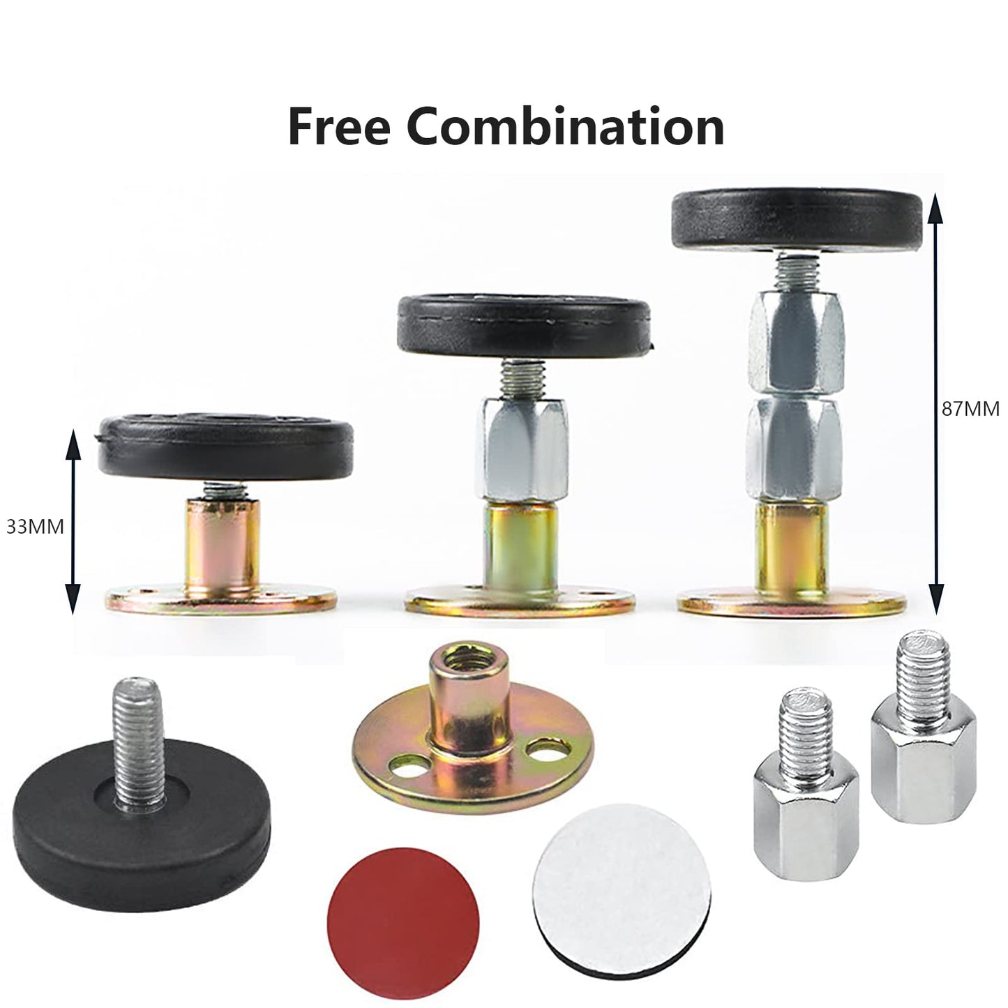 WANGCL 4 Packs Height Adjustable Bed Frame Headboard Stopper Telescopic Support for Room Wall Bed Anti-shake Tool Telescopic Support for Bed Closet