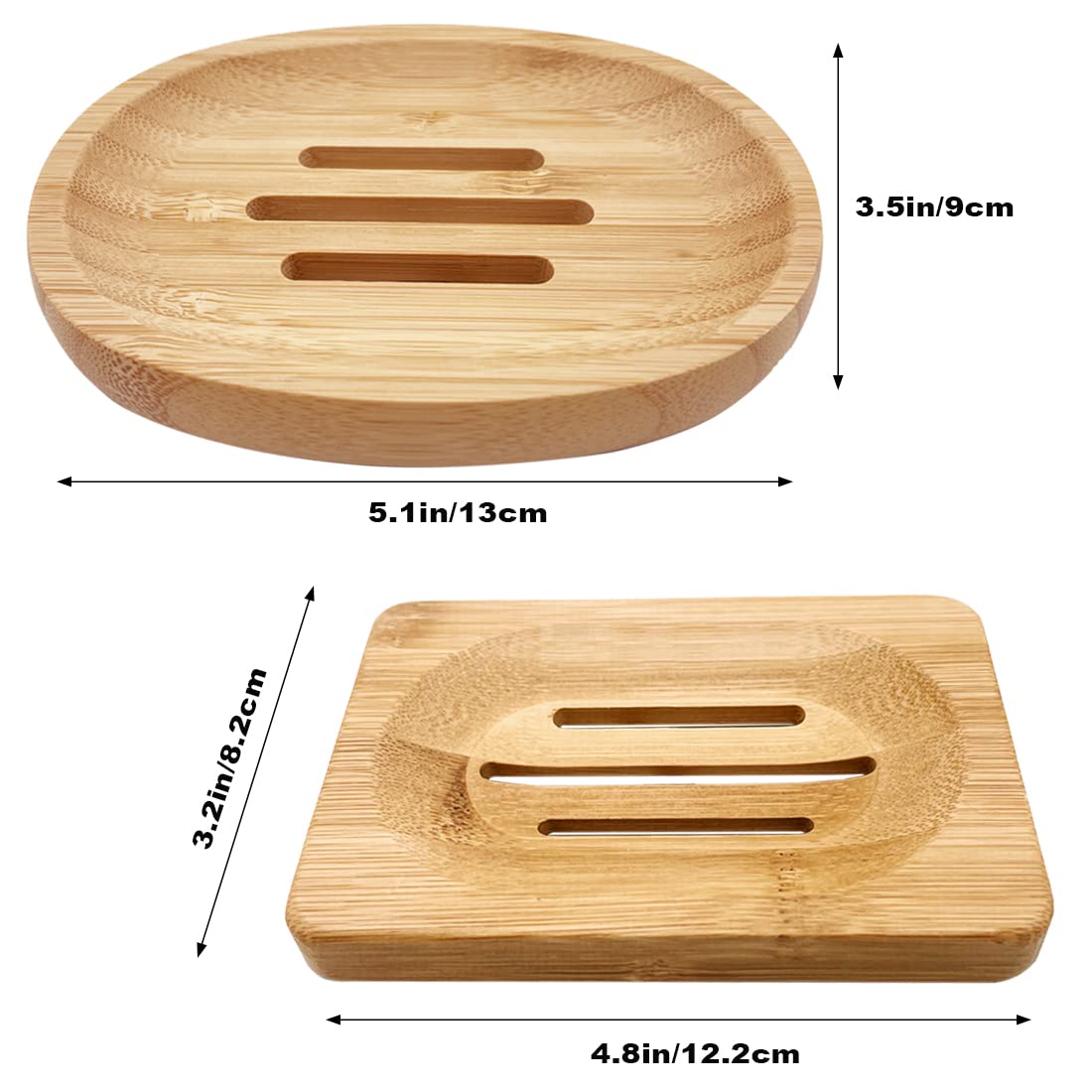 AYWFEY 4 Pcs Natural Wooden Soap Holders, Bamboo Soap Holders, Storage Holders, Soap Dishes for Home Bathroom Kitchen Sponges