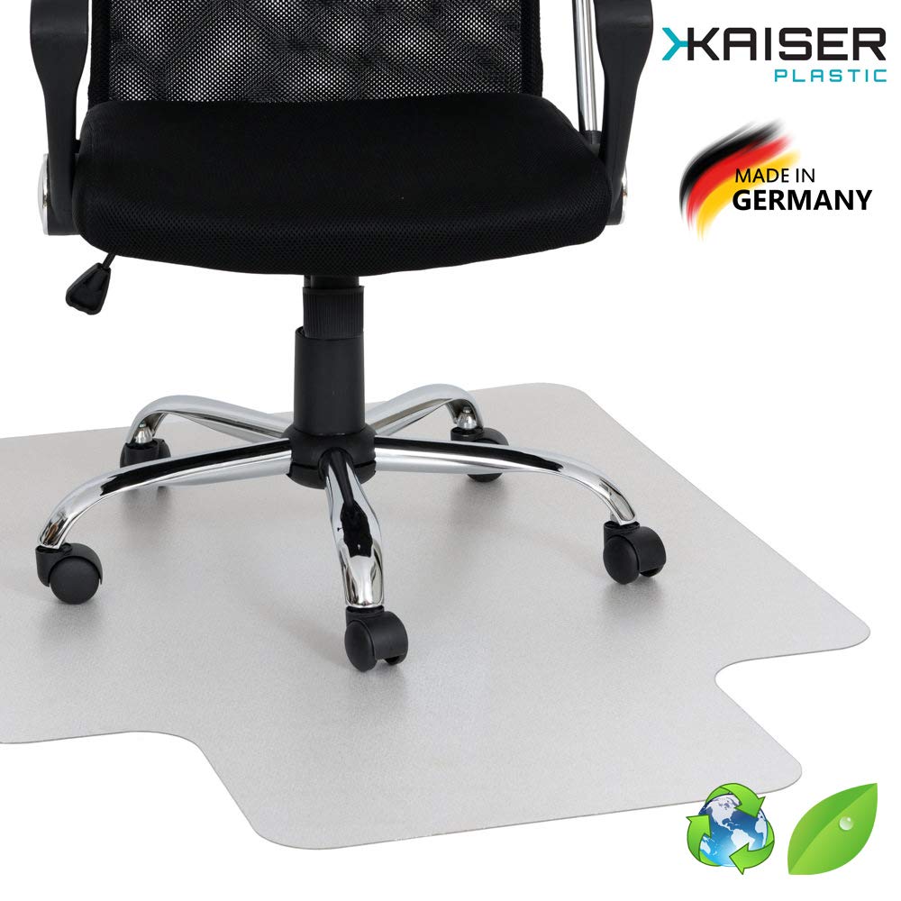 KAISER plastic® Chairmat Carpet PC with Lip 90x120 cm | Chair Floor Protector Mat with Lip | Transparent Carpet Office Chair Mat