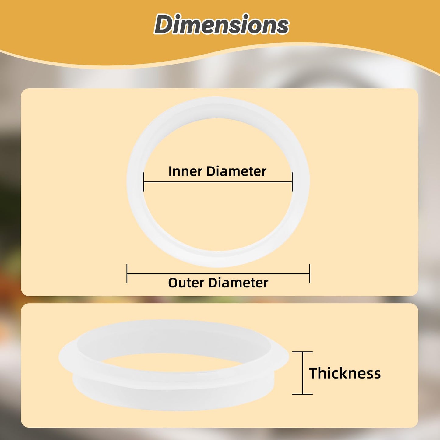 Hibbent Silicone Kitchen Sink Drain Gasket - Standard Size (1 Pack)