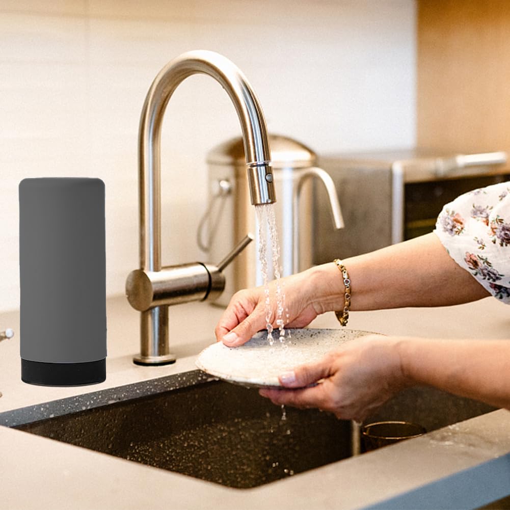 240ml Soap Squeezer, Non-Drip Dispenser for Washing Up Liquid Soap Dispenser Manual Pump, Squeezable RefillableGrey