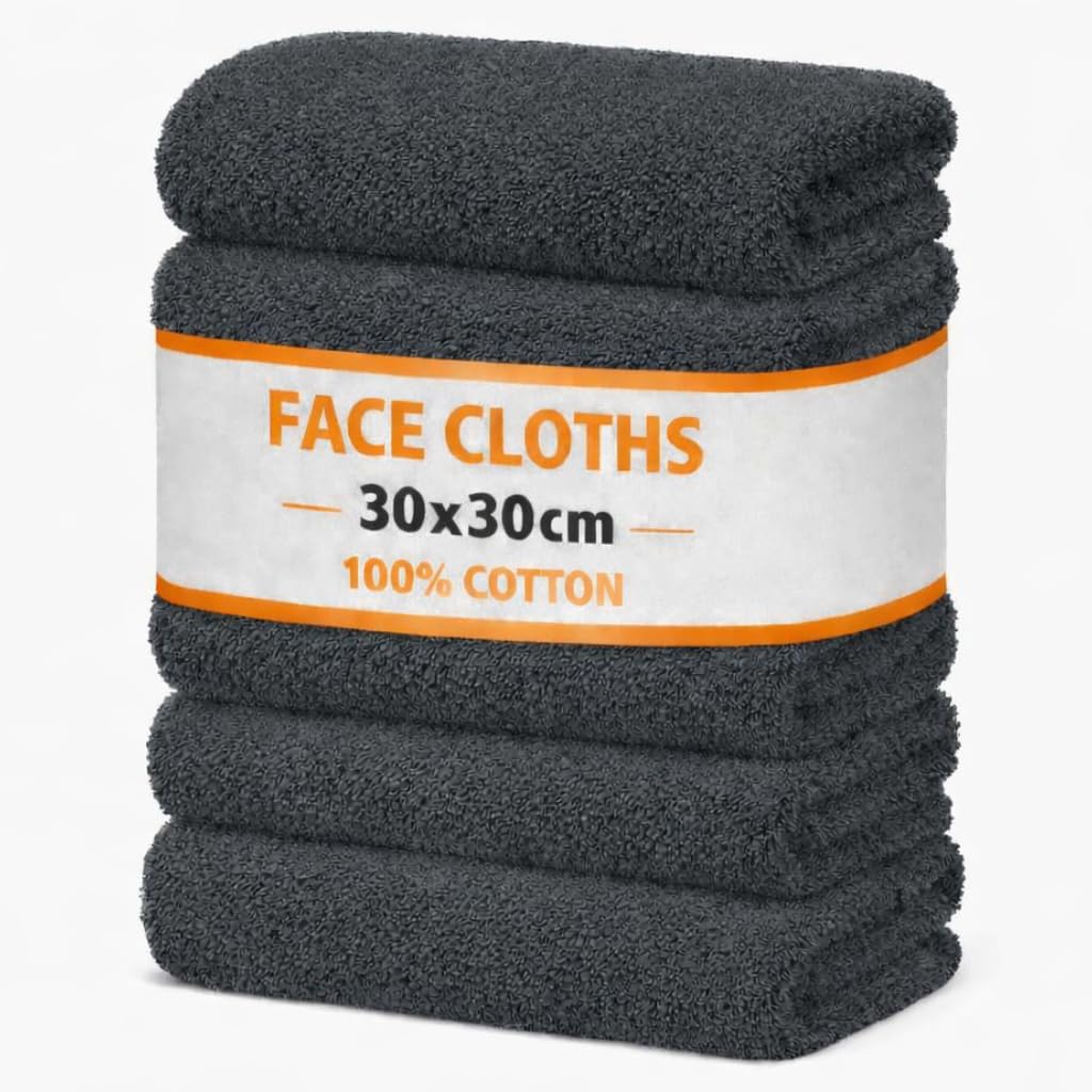 Symphony Flannel Face Cloth Ultra Gentle Face Towels for Sensitive Skin-Reusable Facial Cleansing Washcloths for Unisex Adult Spa Gym Sport Beauty
