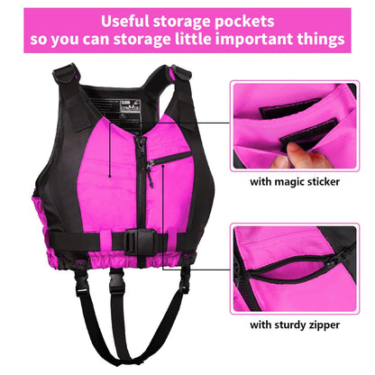 Owntop Buoyancy Aids Adults, Adjustable Buoyancy Jacket Unisex, Swim Vest with Pockets and Crotch Strap for Paddleboarding Kayaking Fishing