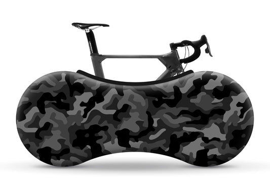 Velo Sock Bicycle Indoor Cover for Storage and Transportation, Stretchy Dirt Proof Fabric, Bike Travel Protection Cover ? Camo (Black)