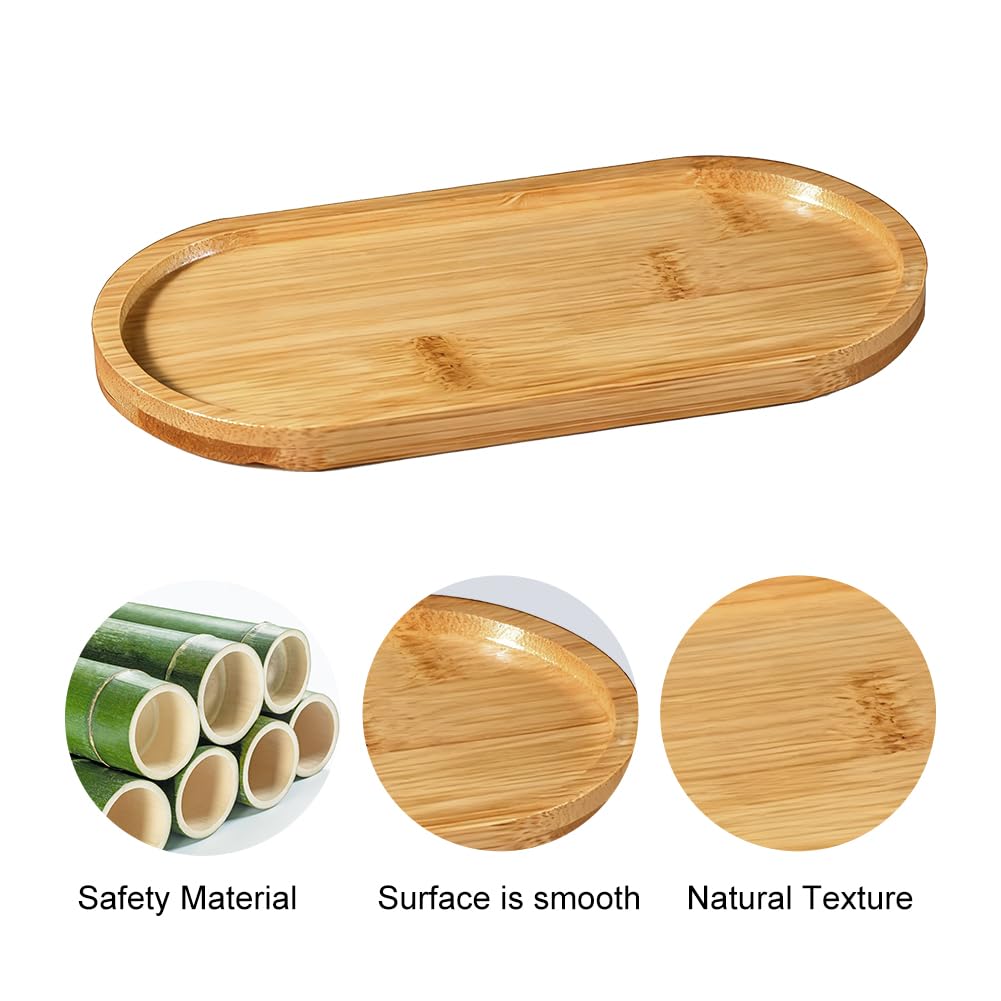 Bamboo Soap Tray, Bamboo Soap Dispenser, Oval Soap Tray & Dispenser Tray, Dresser Jewelry Ring Dish, Comestic Holder Bathtub Organizer