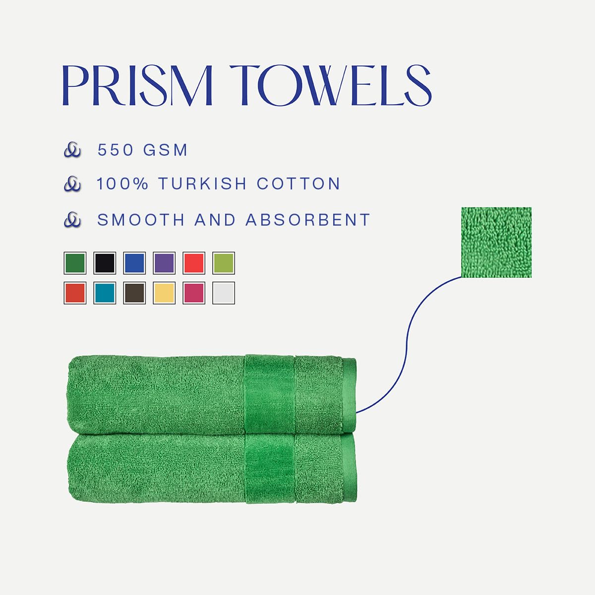 Christy Prism Bath Towel Set | 6 pieces | Vibrant Colours | 100% Turkish Cotton | Super Soft and Fluffy | Quick Dry
