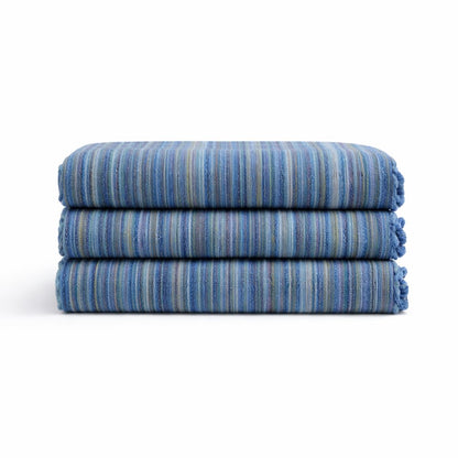 WEFLORIA Turkish Cotton Peshtemal Towel – Lightweight Quick Dry Beach Towel – Large Hammam Spa Towel for Beach, Bath, Travel and Pool blue