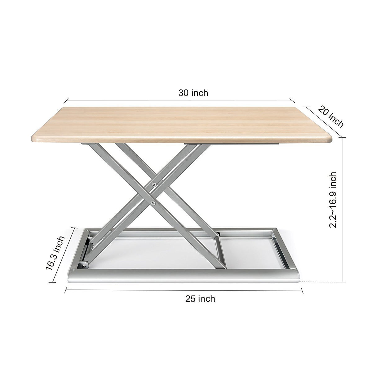 ThingyClub® Standing Desk Converter Height Adjustable Sit to Stand, 765 x 51 mm working surface, 55~430mm Adjust Height - Home or Office