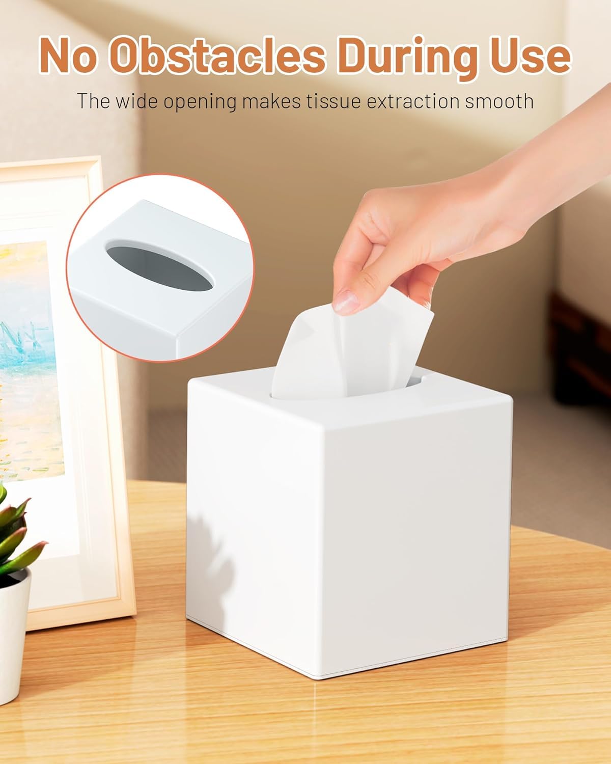 Tissue Box Cover - Modern Square Facial Tissue Holder, Sleek Acrylic Design