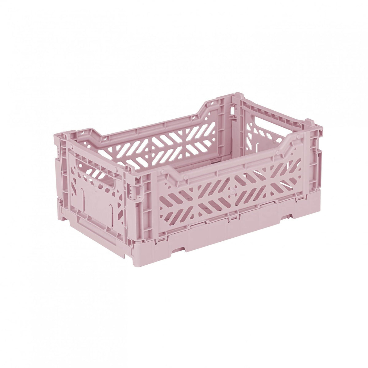 AYKASA Folding Crate, Sturdy Folding Box, Plastic, Stackable, Cherry Blossom, Mini 27 x 17 x 11 cm