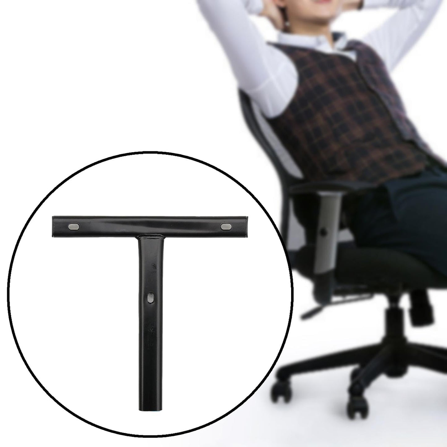 harayaa Household T Shaped Swivel Chair Back Support Rod Sturdy Stable Practical for Gaming Chairs Backrest Chair Parts