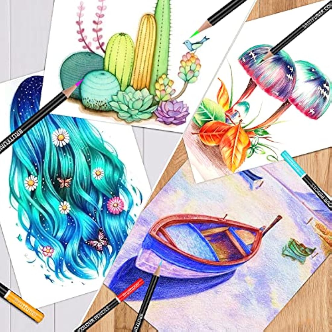 Melifluo 132 Colouring Pencils Set with Black Portable Zipper Bag. Professional Coloured Pencils Perfect for Adult and Artists Sketching, Shading and Doodling
