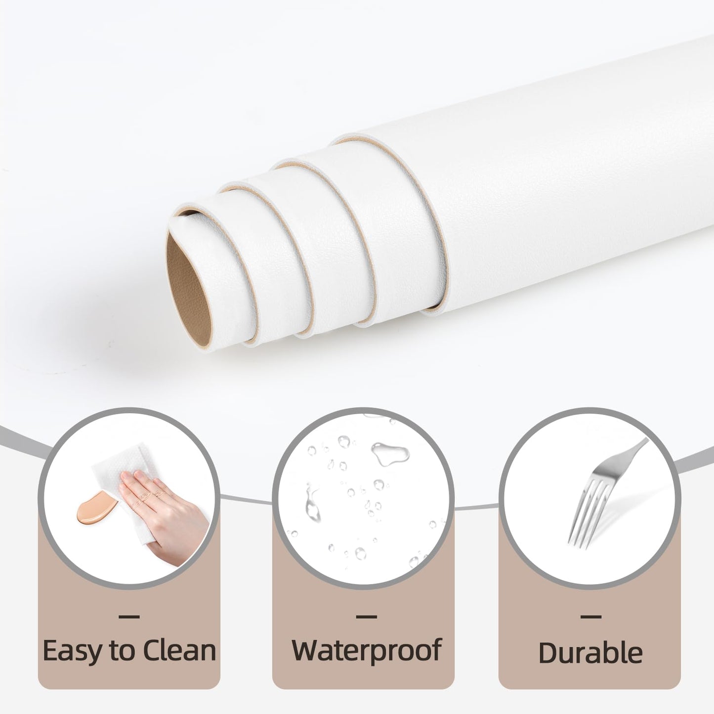 Dressing Table Mat Protector for Makeup Vanity, 50x30cm, White and Khaki