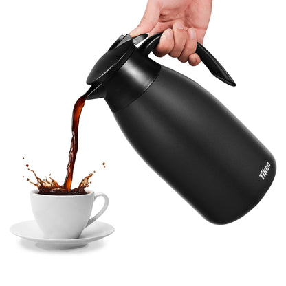 Tiken 2.5L Thermal Coffee Carafe Jug, Stainless Steel Insulated Vacuum Coffee Pot Flask for Tea Hot and Cold Drinks
