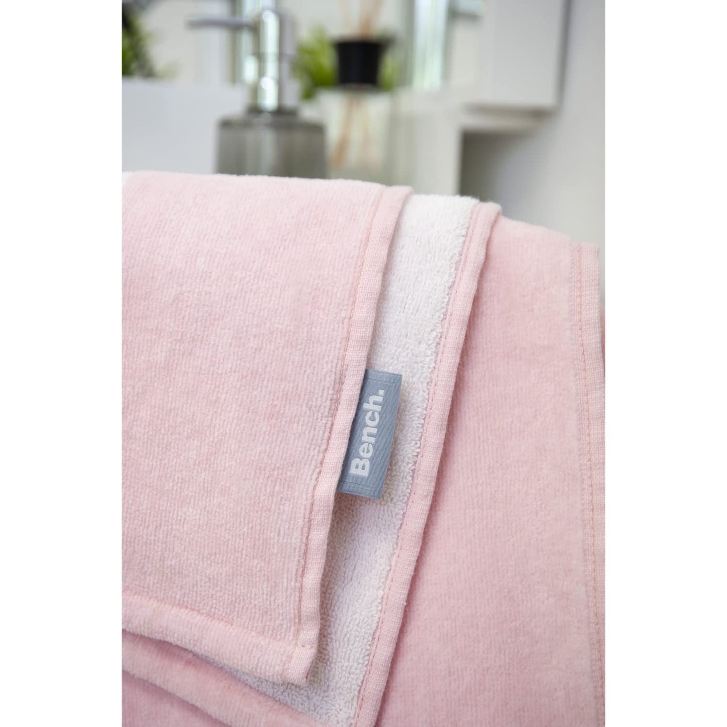 Herding Bench beach and sauna towel, pastel colours, 80 x 180 cm, 100% cotton, velour, with hanger, colour: Pink, item no.: 6112602537