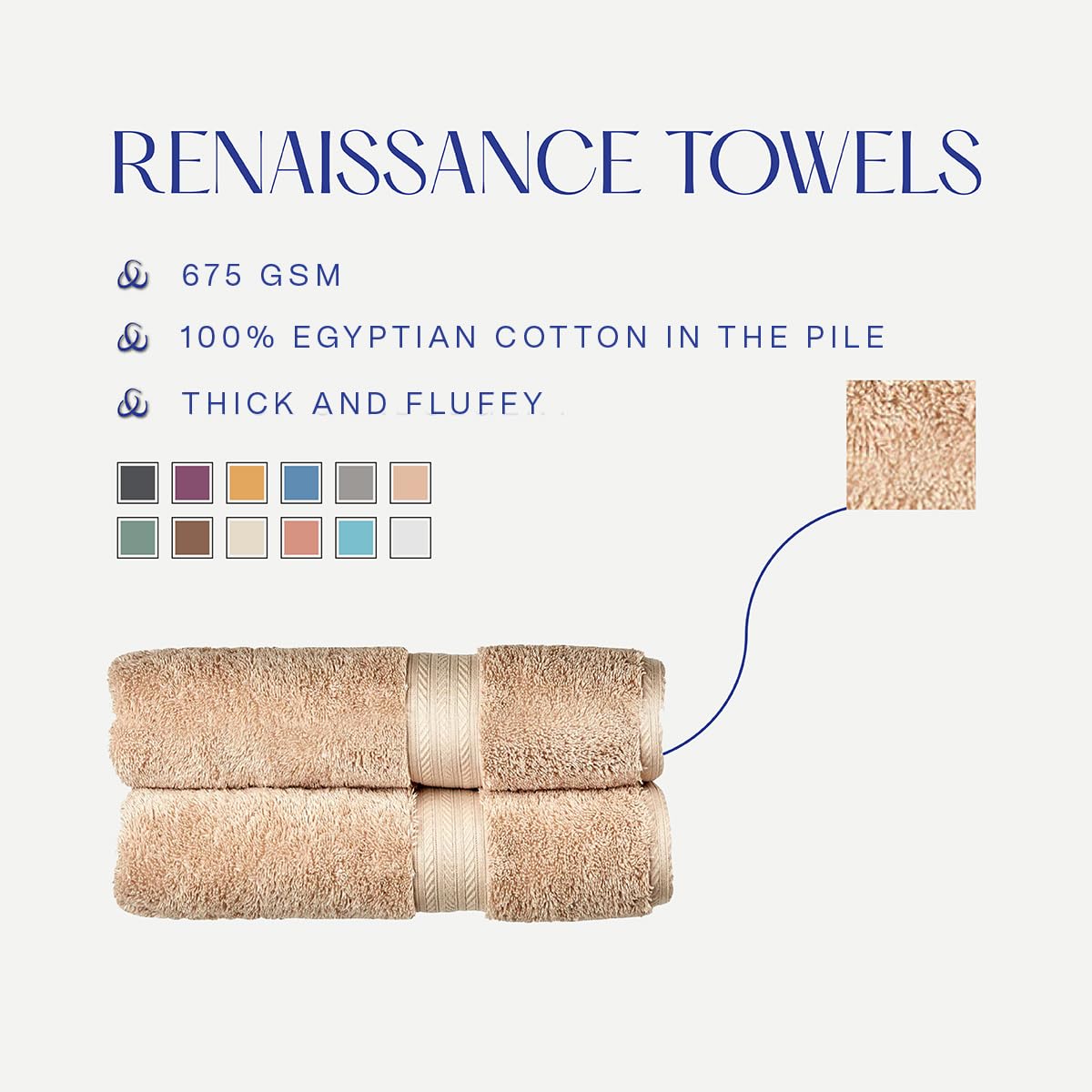 Christy Renaissance 6 Piece Towel Set | Driftwood Beige | 100% Egyptian Cotton Pile | Luxuriously Soft and Super Absorbent | 675 GSM