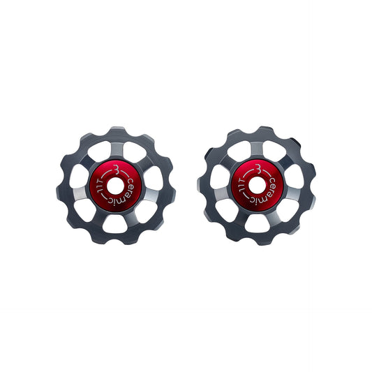 BBB Cycling 11-T Ceramic 7075 Aluminium Alloy Derailleur Jockey Wheels SRAM Shimano and Campagnolo Compatible Pulleys Ceramic Bearings 9- 10- and