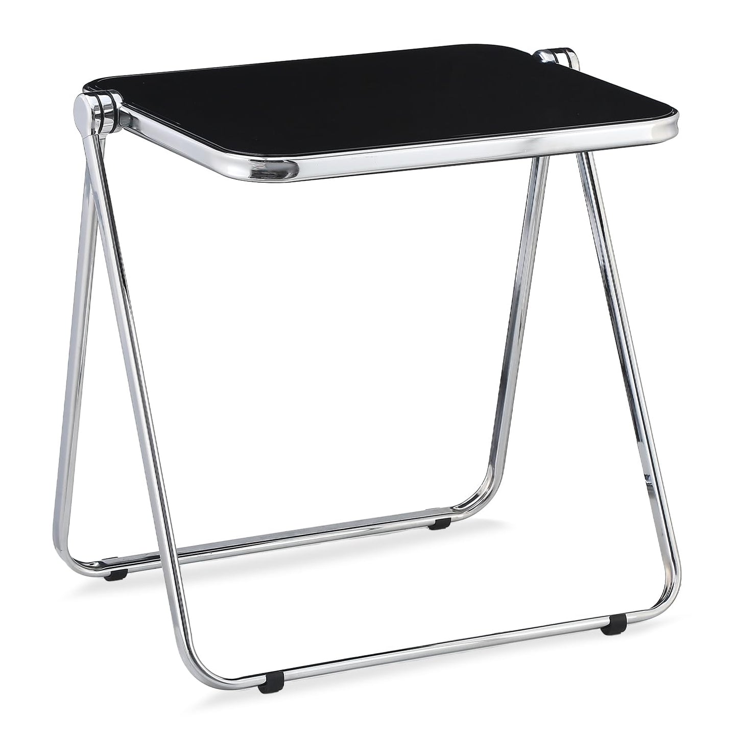 KAIHAOWIN Folding TV Tray Table Clear Acrylic Foldable Desk No Assembly Required Tiny Home Office Side Table Small Computer Desk for Small Spaces
