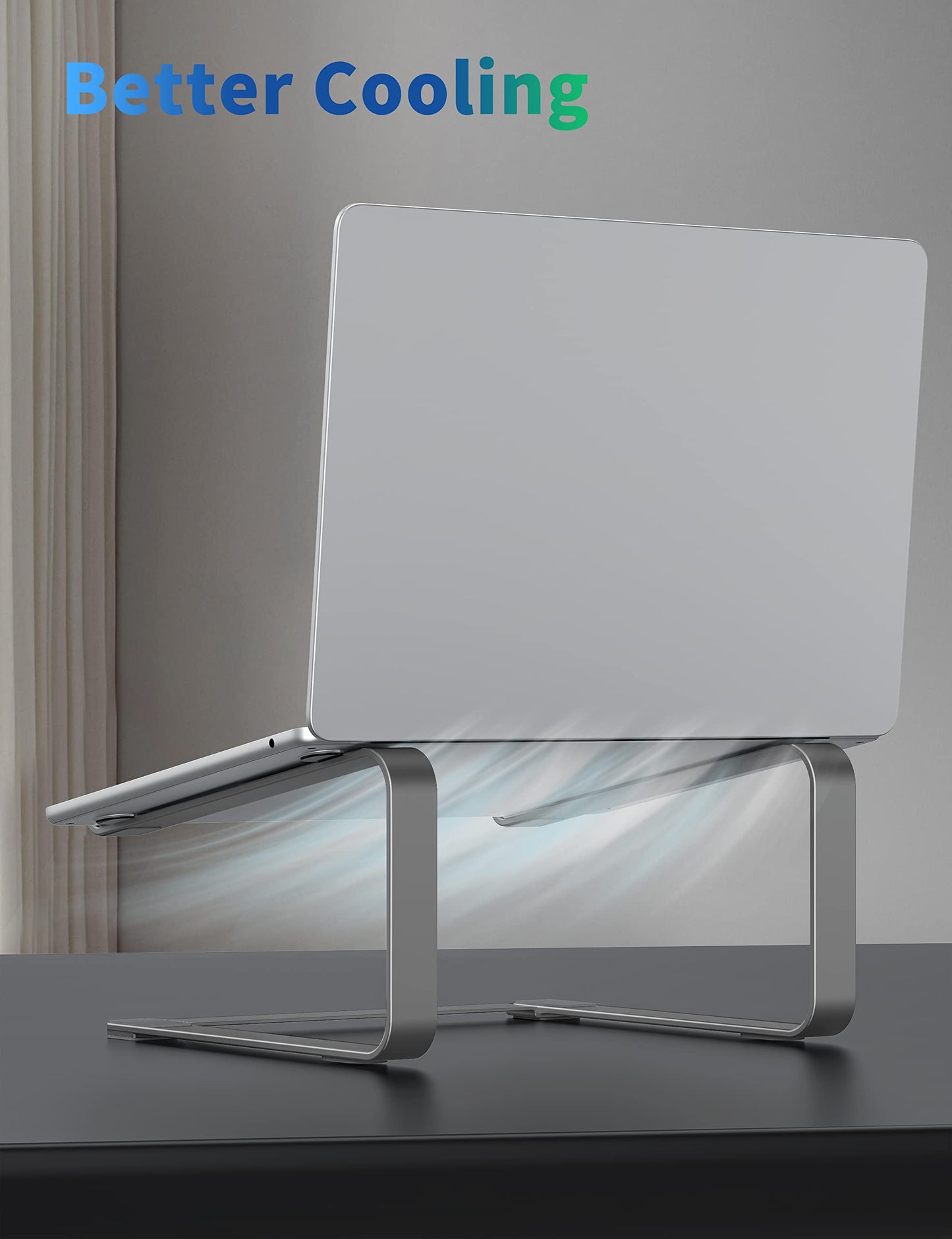 SOUNDANCE Laptop Stand for Desk, Metal Computer Riser, Heavy Stable PC Holder, Ergonomic Laptops Elevator for 12 to 17.3 Inches Notebook Computer