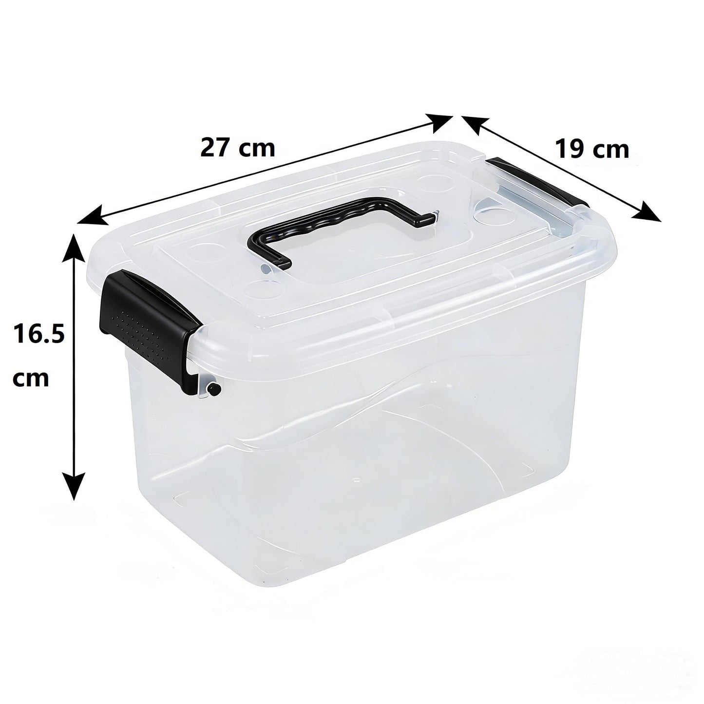 Tyminin 6 Packs 5 L Small Plastic Storage Box with Handle, Storage Latch Box with Lid, Clear
