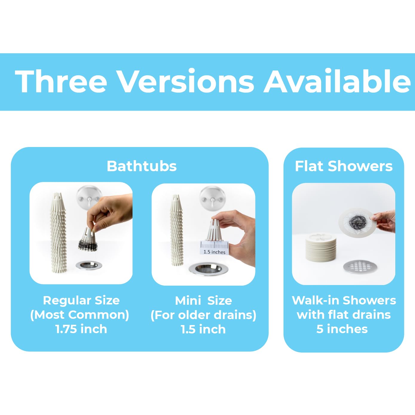 HairClaw Disposable 20 Pack | Bathtub Hair Catcher Strainer Trap for Tub Drain | Eco-Friendly Bioplastic