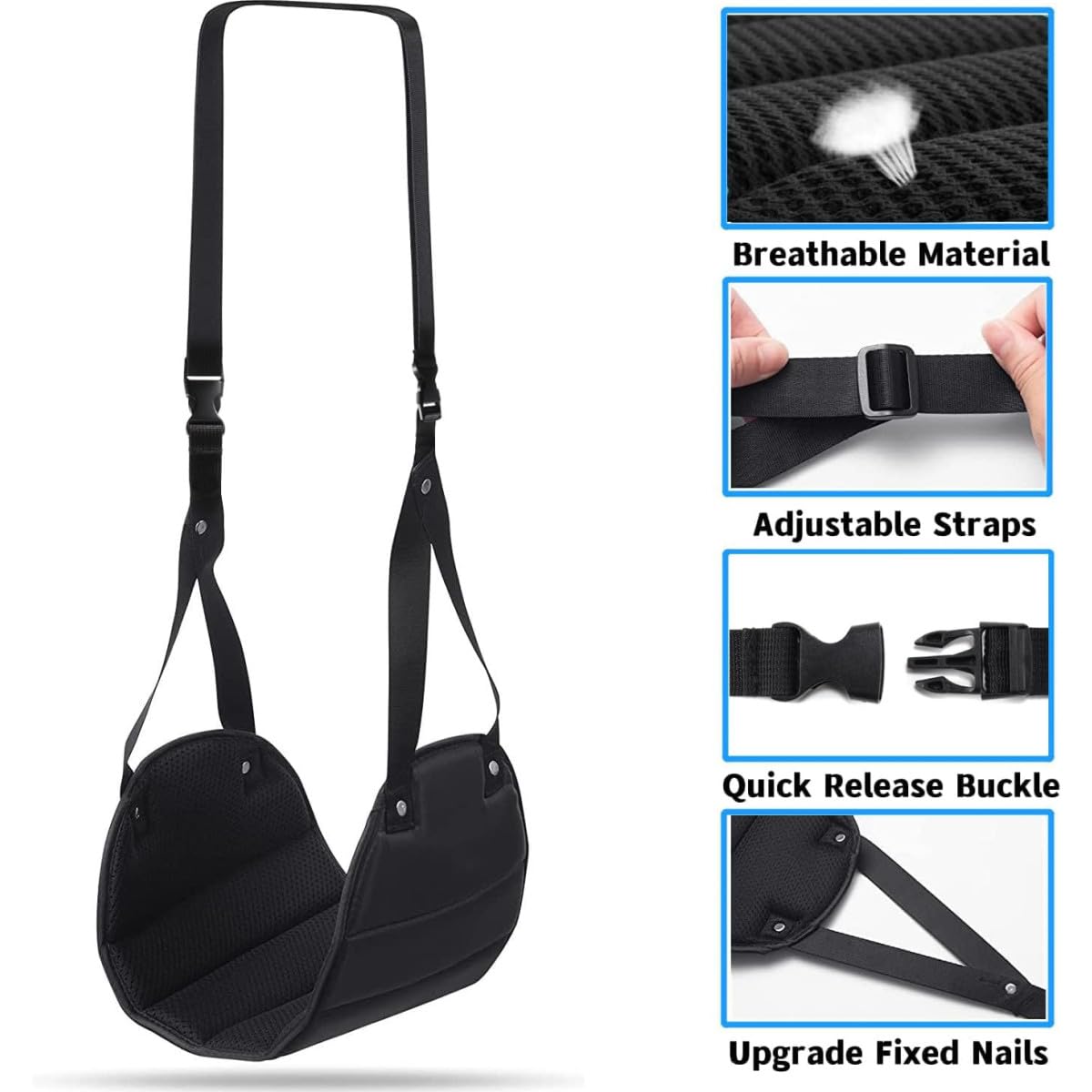 ZHAOYCSH Airplane Footrest - Portable & Adjustable Under Desk Foot Hammock for Long Flights