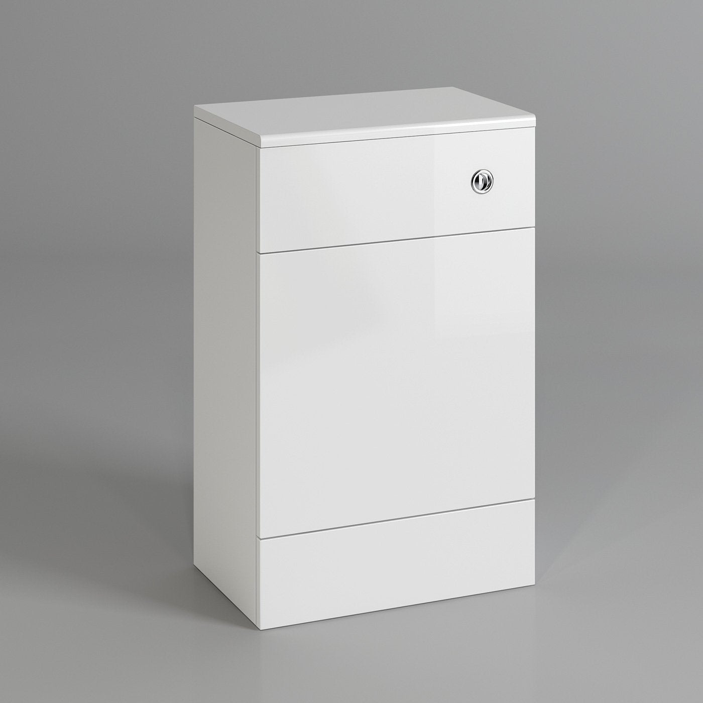 500mm Gloss Grey White Harper Back to Wall Toilet Cupboard Unit (White)