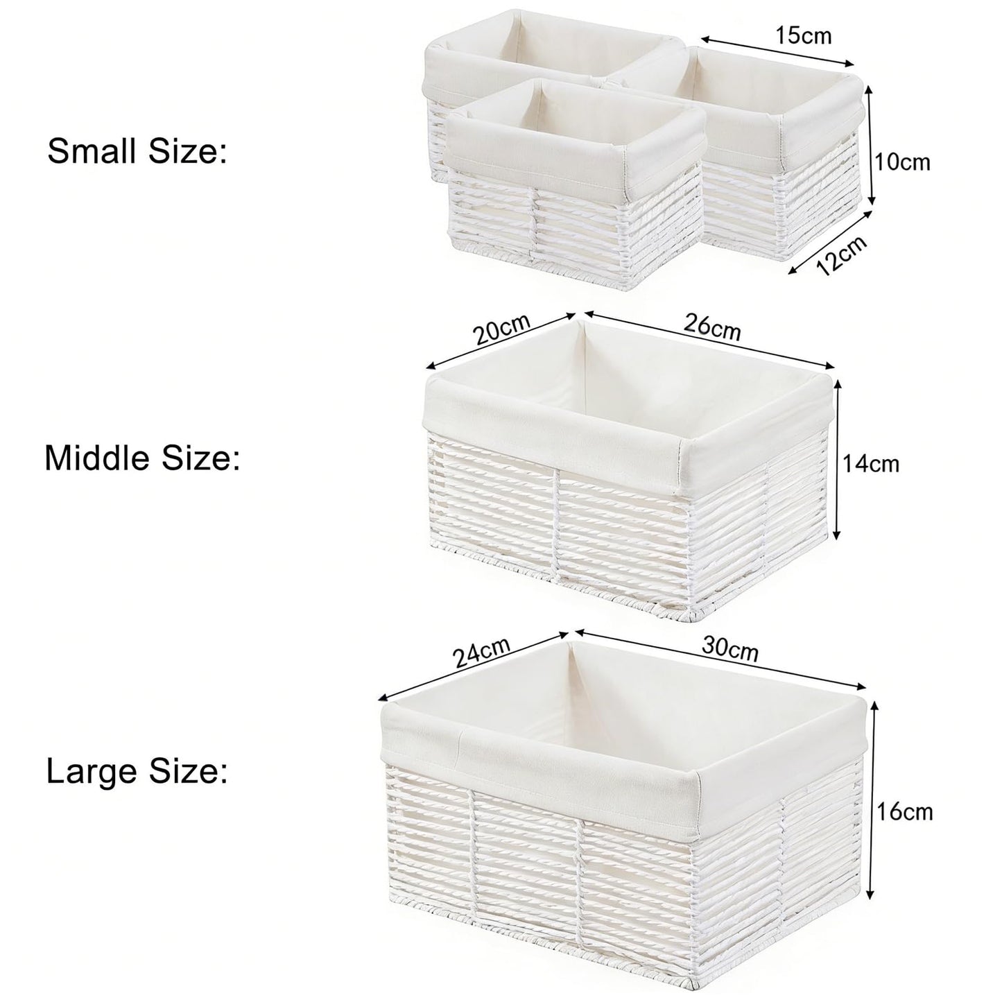 Vagusicc Wicker Storage Basket, Set of 5 Hand-Woven Display Hamper Basket, Nesting Natural Wicker Organizer Baskets, Storage Boxes Bin