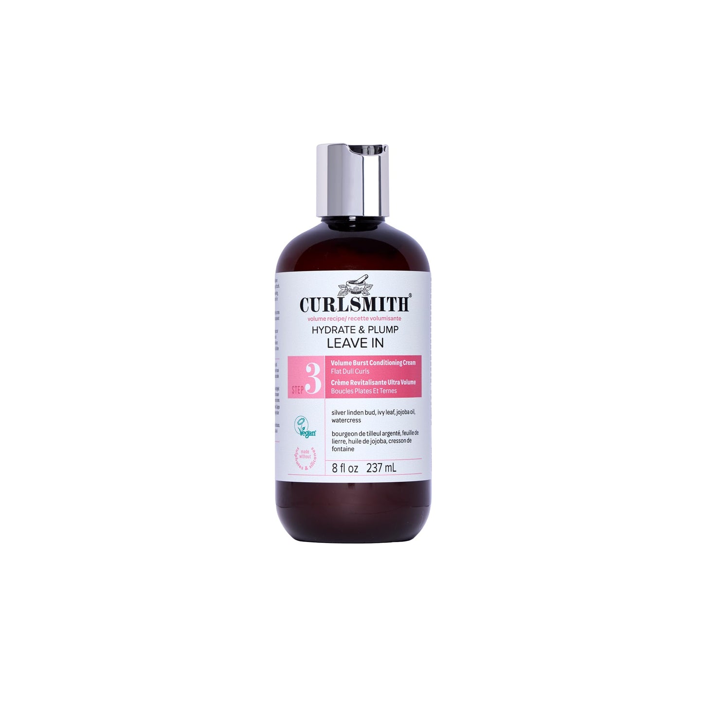 Curlsmith - Hydrate & Plump Leave In Hair Conditioner, Volumizing and Nourishing for Wavy, Curly or Coily Hair, Vegan (237ml/8fl oz)