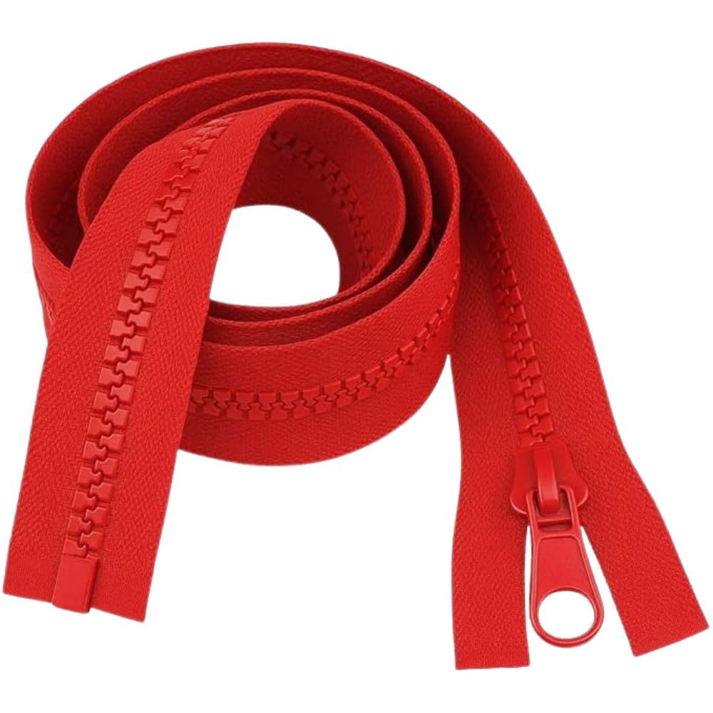 38" (96.5cm) Red Chunky Zip - Heavy-Duty Open-Ended Separating