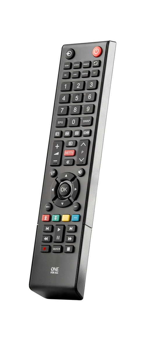 One For All Toshiba TV Replacement Remote Control - Works with ALL Toshiba televisions (LED,LCD,Plasma) - Learning remote control - Black - URC1919