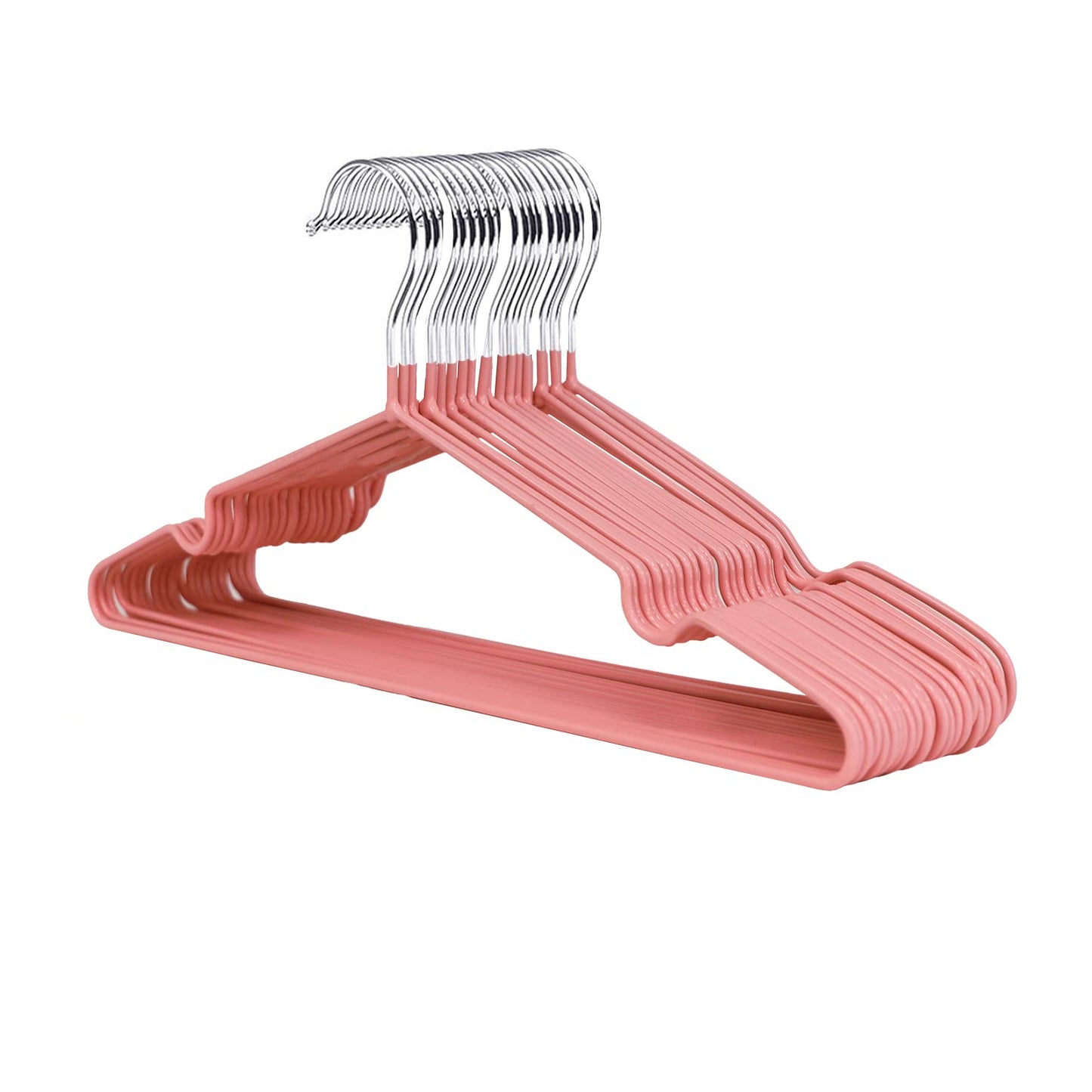 1Above 25x Premium Rubber Coated Metal Hangers - Heavy Duty - Space Saving Organiser Clothes Hangers for Wardrobes Coat Rack Rails Thin and Non-Slip