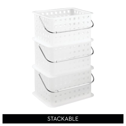 InterDesign Storage Organizer Basket, for Bathroom, Health and Beauty Products - Small, Frost