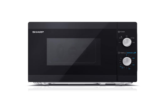 SHARP YC-MS01U-B Compact 20 Litre 800W Manual control Microwave, 5 power levels, defrost function, LED cavity light - Black