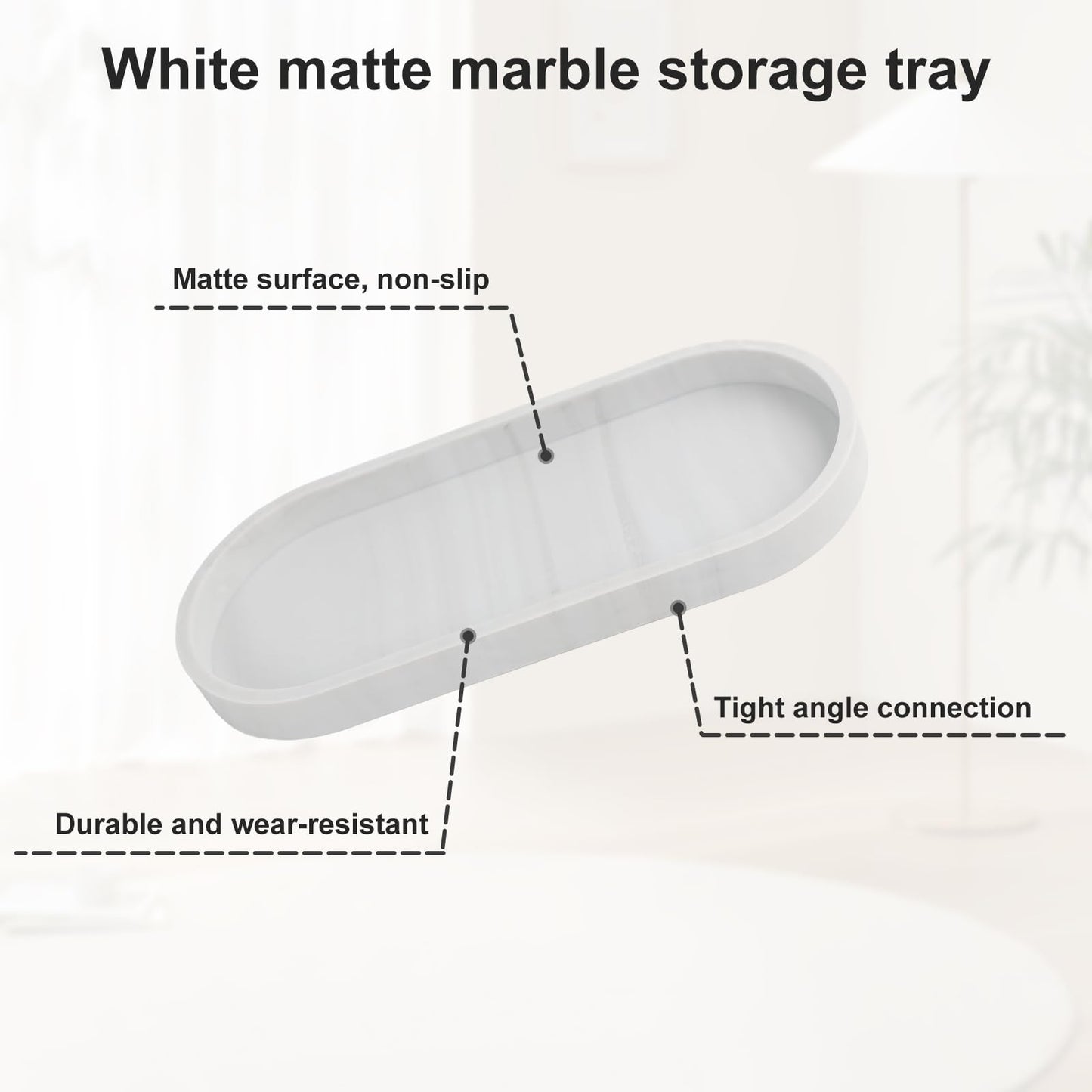 Set of 2 Bathroom Trays, Silicone Marble Pattern Tray, Jewelry Bowl, Oval Jewelry Storage Box, Cosmetic and Decorative Set for Bathroom, Bathtub
