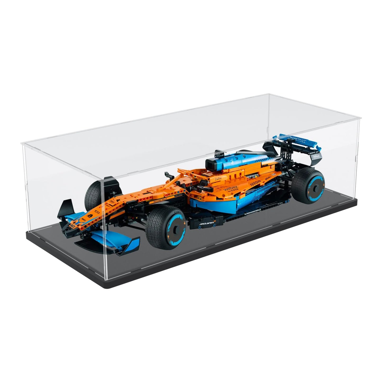 Nynelly 3mm Thick Acrylic Display Case for Lego F1 Cars for Lego Ferrari Mercedes McLaren F1 Model Cars