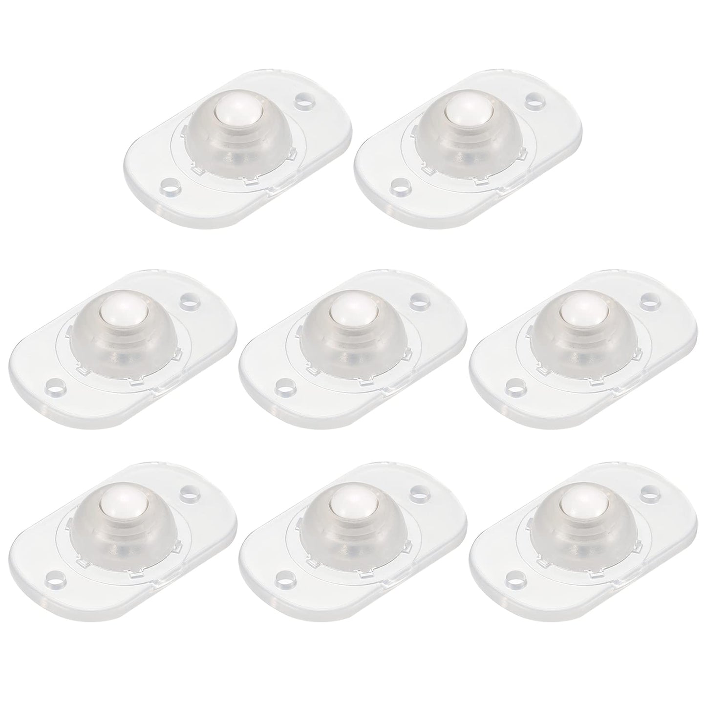 sourcing map Self Adhesive Caster Wheels, Mini Swivel Paste Universal Pulley for Bin Bottom, Trash Can, Electronic (Pack of 8 -Clear)