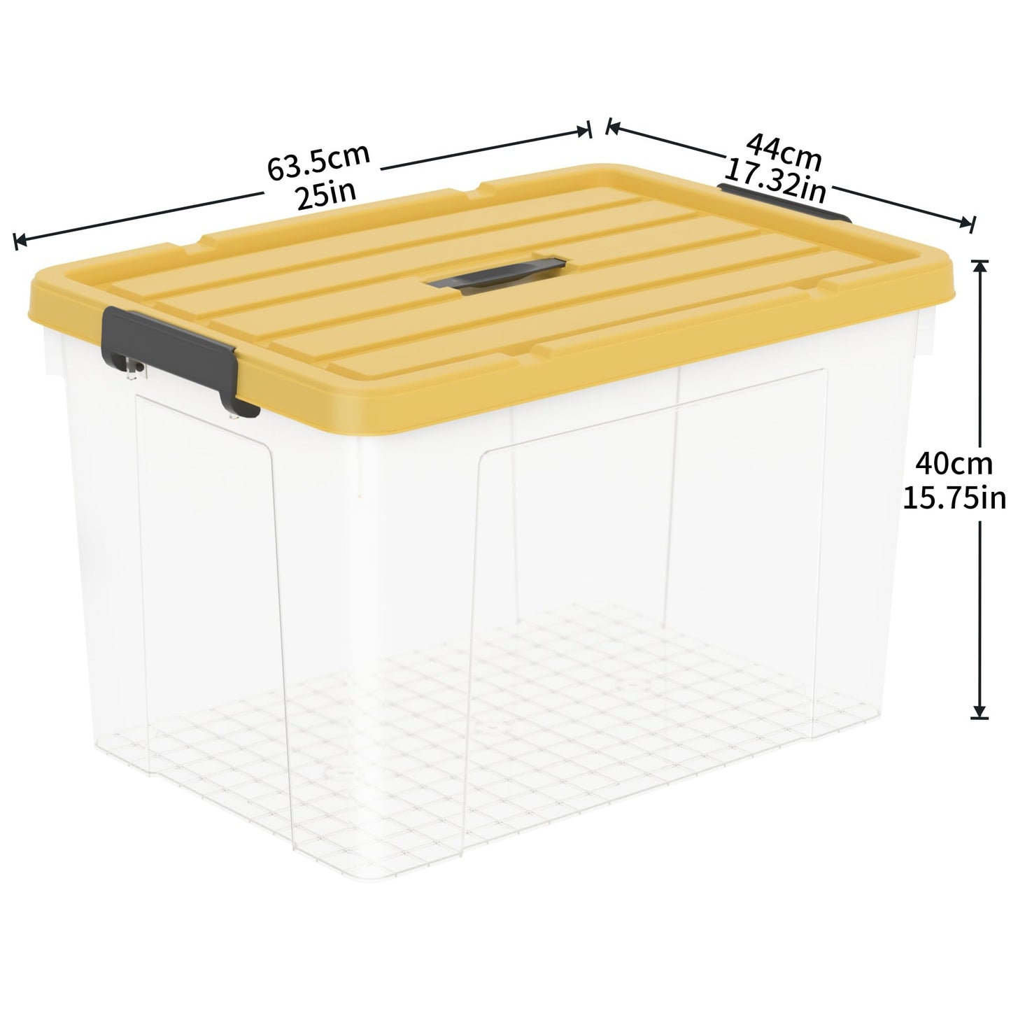 Cetomo 90L*3 Storage Boxes, Carry Plastic Storage Box with Lids, Organizing Container with Handle and Latching Buckles, Stackable, Nestable