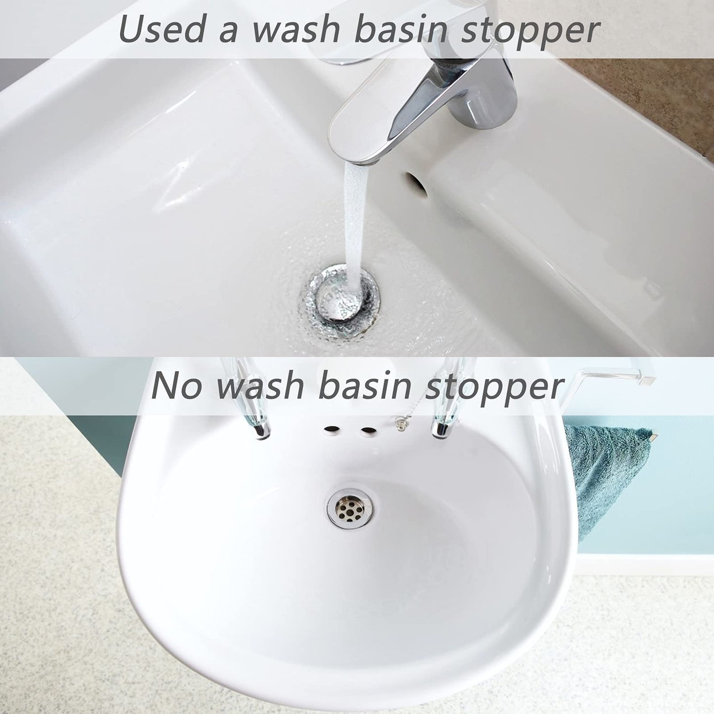 HUASHENG Universal Sink Plug, 40mm Bathroom Basin Sink Plug Replacement Drain Pop-Up Plug Height Adjustable Bathroom Plugs for Bathroom Kitchen All