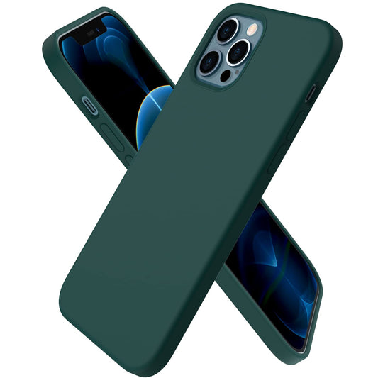 ORNARTO Compatible with iPhone 12 Case 6.1 and iPhone 12 Pro Case, Slim Liquid Silicone 3 Layers Full Covered Soft Gel Rubber Case Cover 6.1
